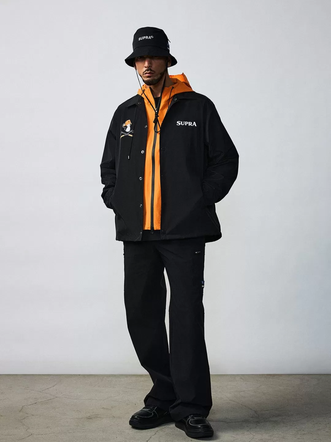 BAYC Back Graphic Woven Coach Jacket^Supra Fashion