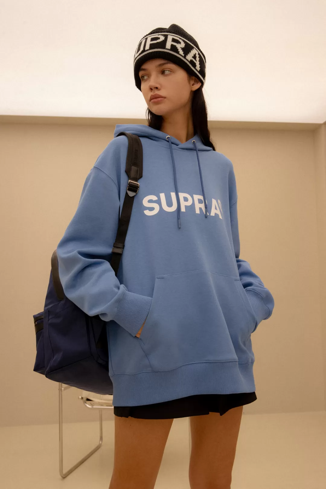 ESSENTIAL BASIC LOGO OVER FIT HOODIE^Supra Sale