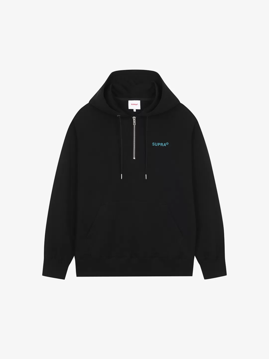 ESSENTIAL BASIC SMALL LOGO OVER FIT HALF ZIP HOODIE^Supra Shop