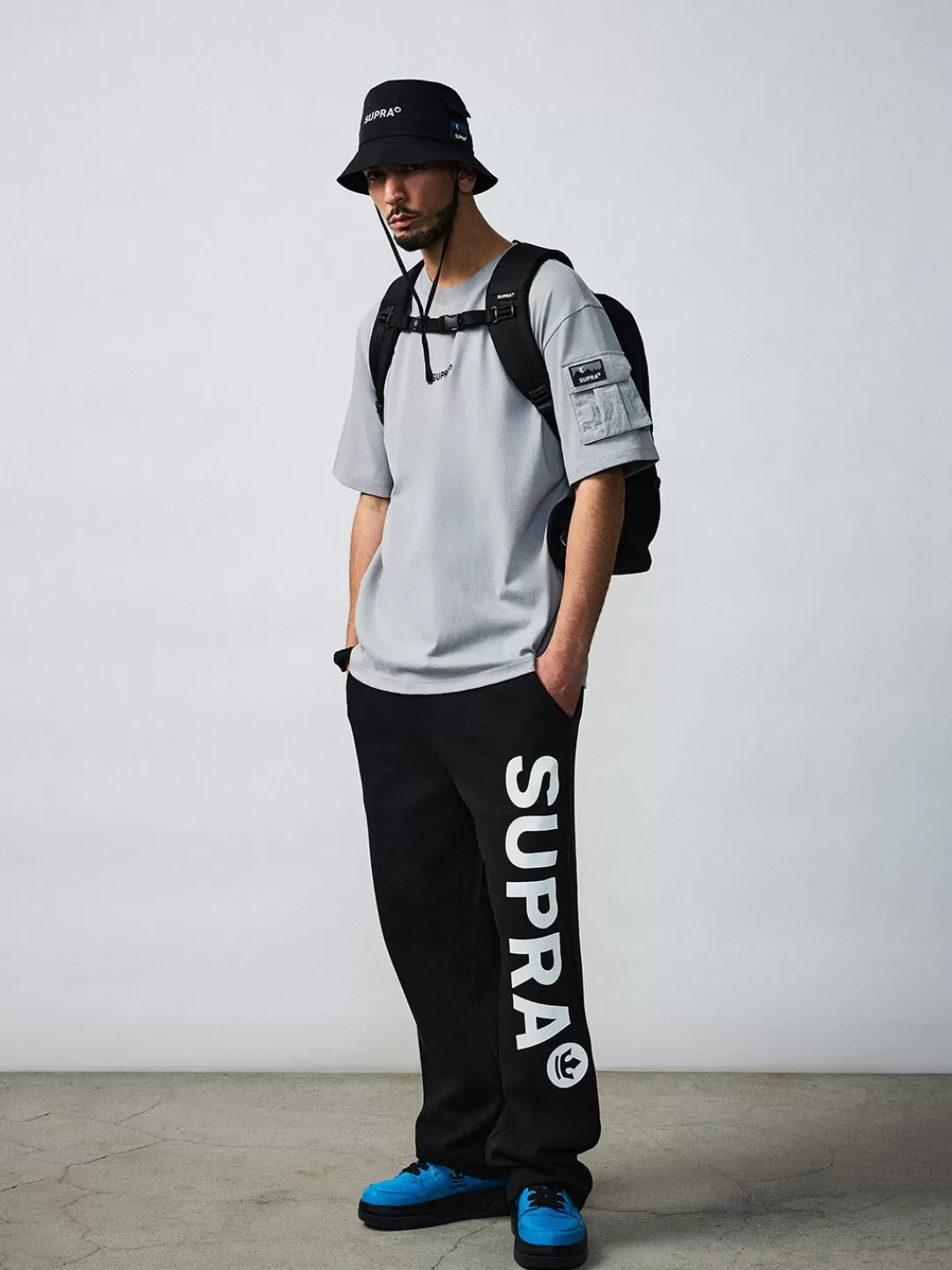 ESSENTIAL BIG LOGO BASIC SEMI WIDE PANTS^Supra Online