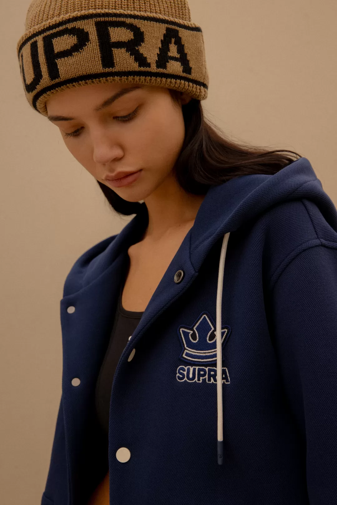 ESSENTIAL LOGO STRIPE BEANIE^Supra Best