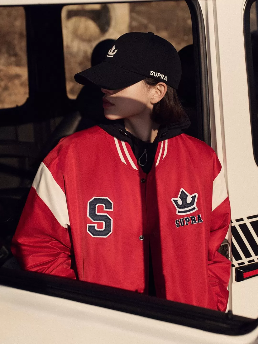 VARSITY SHOULDER BLOCK NYLON VARSITY JACKET^Supra Cheap