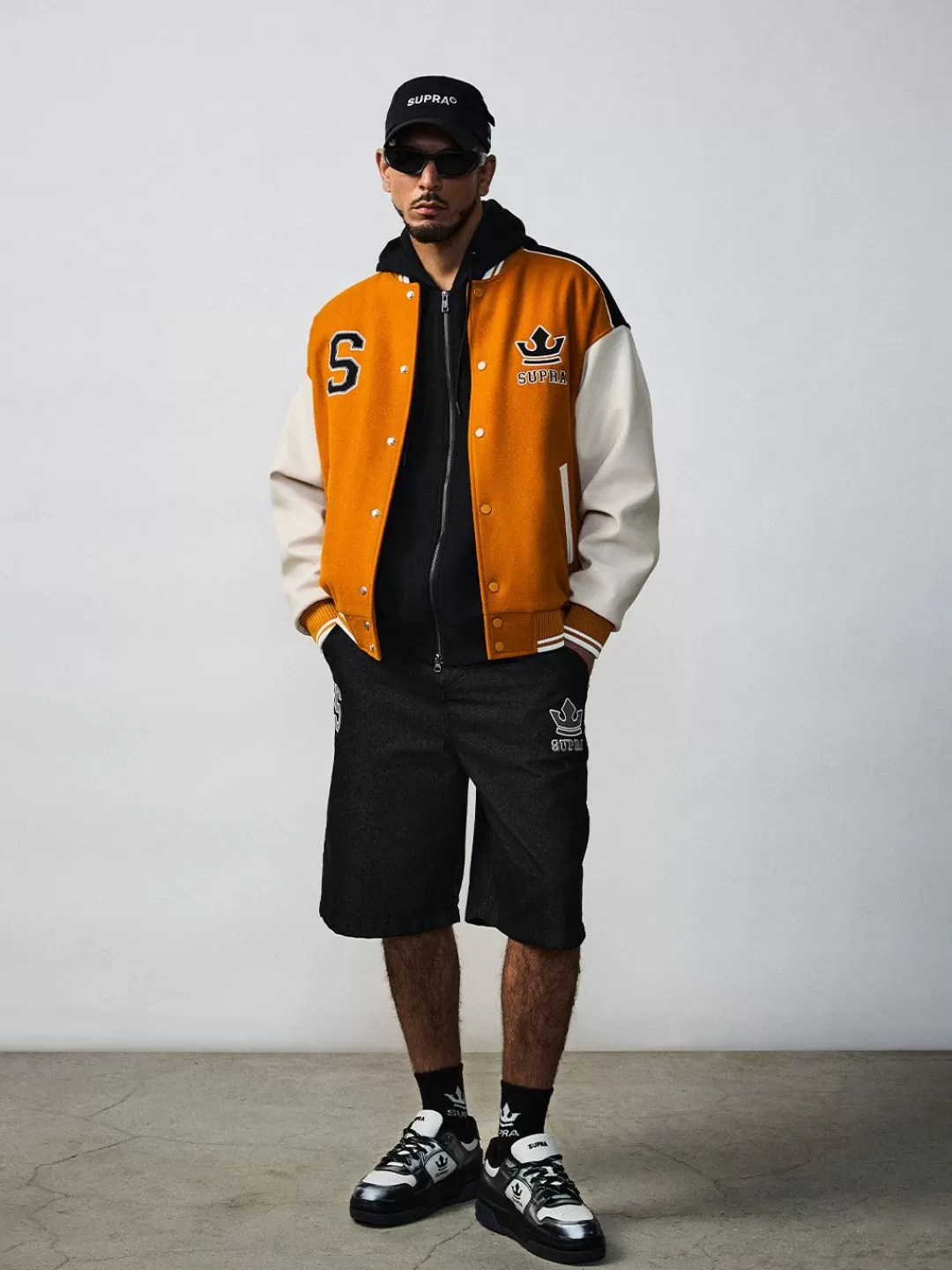 VARSITY SIMPLE S LOGO WOOL VARSITY JACKET^Supra Hot